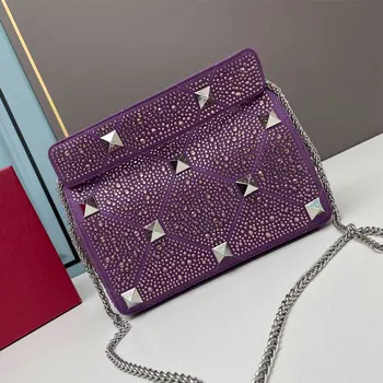 Мини-Женская сумка Нового Стиля с Высококачественным Кристаллом, Маленькая квадратная сумка, женская сумка на цепочке, модные двойные сумки через плечо