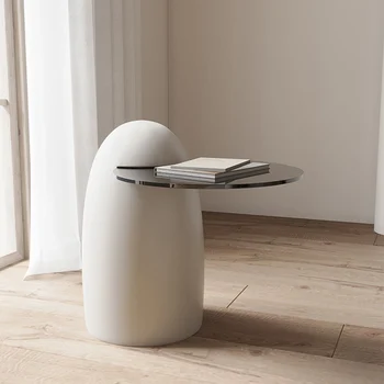 Мини-приставной столик для прихожих Стеклянный рабочий стол Маленькие Изящные Круглые буфеты для гостиной серо-белого цвета Muebles Мебель для комнаты