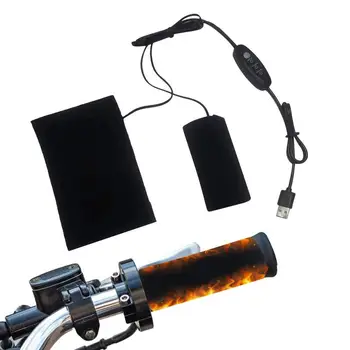 Мотоциклетные Ручки с подогревом, Грелка для руля, USB-обогреватель с регулируемой температурой на 3 уровня, аксессуары для велоспорта с