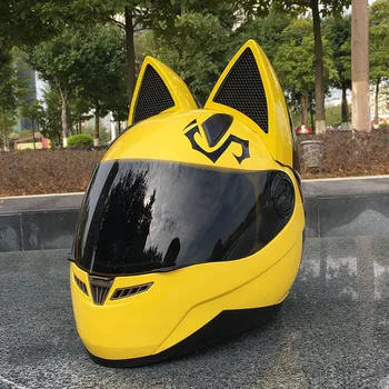 Мотоциклетный шлем с кошачьими ушками, четырехсезонный противотуманный шлем NITRINOS