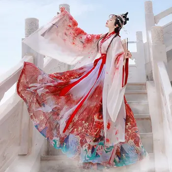 Мужские и женские пары Hanfu, китайский традиционный градиентный Hanfu, древнекитайский набор Hanfu, костюм для Косплея на Хэллоуин, Комплекты Hanfu, платье