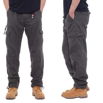 Мужские повседневные брюки-карго на молнии с несколькими карманами, тактические армейские Прямые Свободные брюки, Мужской комбинезон, Брюки с эластичной талией