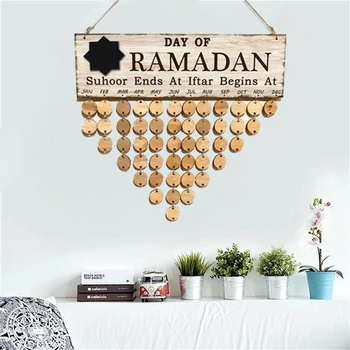 Новая Деревянная доска для напоминания о празднике ИД Рамадан, Календарь, подвеска, отслеживание особых дат, Настенная доска, Домашний декор, подарок