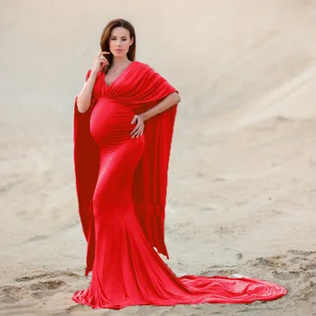 Новые Сексуальные Платья для беременных Для Фотосессии, Платье для беременных с V-образным вырезом, Реквизит для Фотосъемки, Белые Красные Платья Для Беременных, Женская Одежда