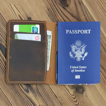 Обложка для паспорта из натуральной кожи ручной работы с держателем для карт и обложкой для водительских документов, обложки для паспортов 9,5 * 12,5 см