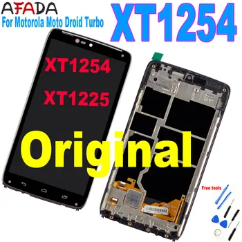 Оригинальный ЖК-дисплей Для Motorola Moto Droid Turbo LCD XT1254 ЖК-дисплей С Сенсорным экраном и Цифровым Преобразователем В Сборе Для Moto Maxx LCD XT1225 Frame