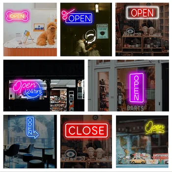 ОТКРЫТЫЕ неоновые светодиодные вывески, Бизнес-магазин, Открытая неоновая вывеска, Световая реклама, Торговый Неоновый рекламный щит бизнес-кофейни для баров
