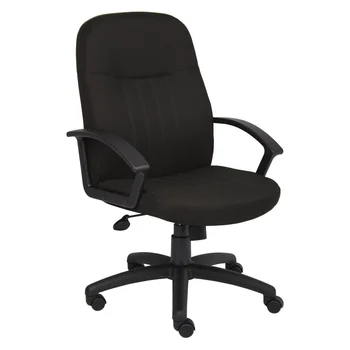 Офисное кресло для менеджеров черного цвета со средней спинкой