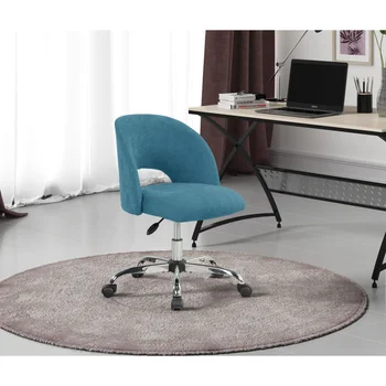 Офисное кресло с открытой спинкой, обитое тканью, на колесиках, Компьютерное кресло