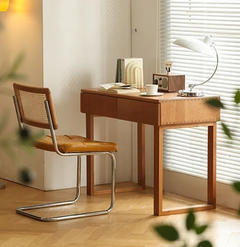 Письменный стол из массива дерева в скандинавском стиле, вишневое дерево минималистичный письменный стол в японском стиле, столешница