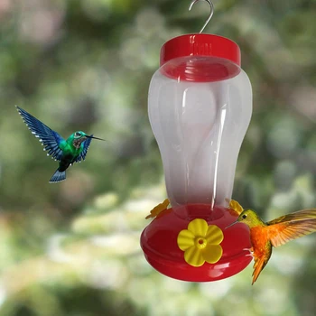 Пластиковая Бутылка Для Кормления птиц, Подвесная Кормушка для колибри, Садовый Открытый Пластиковый Цветок, Железный Крючок, Принадлежности для домашних птиц