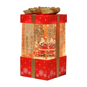 Подарок к Рождественским Праздникам Рождественский Отец Санта Клаус Снеговик Рождественская Елка Снежинка Музыкальная Шкатулка Хрустальный Шар Подарок