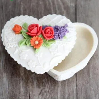 подарочная коробка с розой в виде цветка, силиконовая свеча, мыло ручной работы, декоративная форма для свадебного торта на день рождения