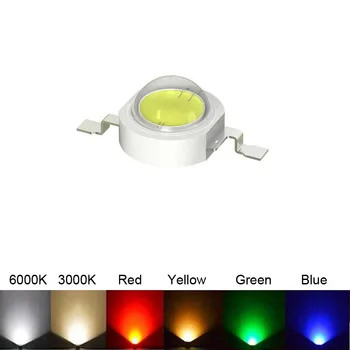Полноцветный светодиодный диод высокой мощности 1 Вт 3 В, холодный белый, теплый белый, красный, желтый, зеленый, синий, 20 шт./лот, быстрая доставка