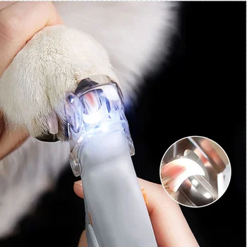 Профессиональные ножницы для ногтей для домашних животных Ножницы с увеличительным стеклом для домашних собак, кошек, когтей для ногтей, светодиодный триммер для ногтей для домашних животных
