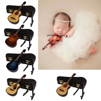Реквизит для детской фотосъемки, Мини-музыкальные гитарные инструменты для фотосессии новорожденных, аксессуары Sutido, Винтажная фотосессия