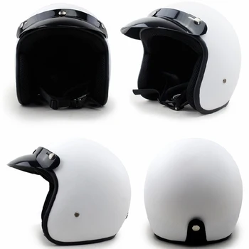 Рекламный мотоциклетный шлем с открытым лицом Ретро 3/4 полуошлем для скутера Винтажный ретро мотоциклетный защитный шлем на четыре сезона полуошлем
