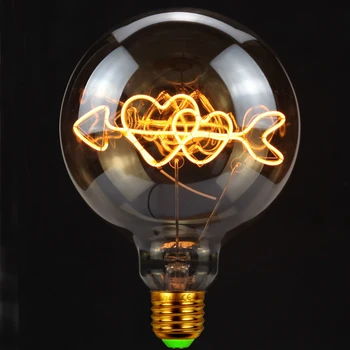 Ретро светодиодная лампа с любовным письмом G125 Лампа Эдисона Ночные светильники Желтый Galss Shell для дома E27 Винтажная лампа накаливания Edison Lamp