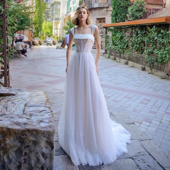 Свадебные платья Eightree 2022, Белое платье невесты без рукавов в горошек, длина до пола, свадебное вечернее платье принцессы трапециевидной формы, большие размеры