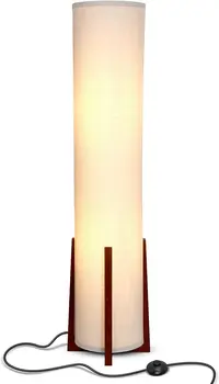 Светодиодный торшер, лампа высотой 48 дюймов с деревянной рамой, Лампа азиатского дизайна для спальни, Декоративная абажурная лампа для гостиных &