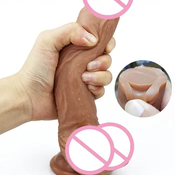 Секс-игрушки для женской мастурбации, Реалистичный фаллоимитатор, Мягкий силиконовый Большой пенис с присоской, Анальная точка G, Секс-игрушка для женщин, Дам