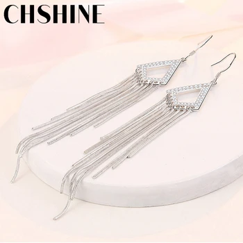 Серьги с кисточками из стерлингового серебра 925 пробы CHSHINE для женщин, модные ювелирные изделия для свадебной вечеринки