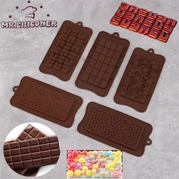 Силиконовая форма для плитки шоколада, Силиконовое украшение торта, инструменты для выпечки шоколада, Антипригарная Форма для желе и конфет, форма для помадки