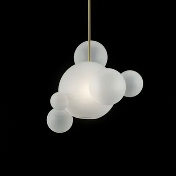 Скандинавские лампы для столовой, гостиная, творческая личность, стеклянный пузырь, Микки, современный минималистичный молекулярный двухуровневый лестничный пролет