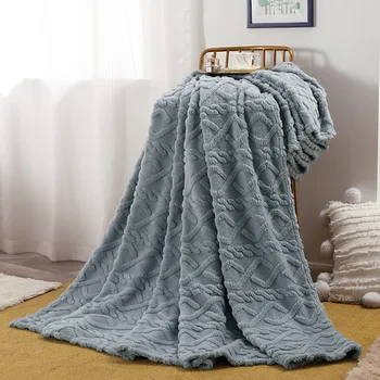 Современное Простое Одеяло из туфа и флиса, однотонные Мягкие Офисные чехлы для ворса, Летнее Одеяло для кондиционера, Покрывало для путешествий, Автомобильное одеяло
