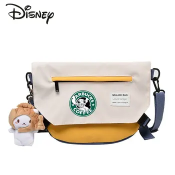 Студенческая сумка через плечо Disney Stitzer, мультяшная повседневная сумка большой емкости в свежем стиле, многофункциональная модная женская сумка для покупок