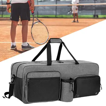 Сумка для теннисных ракеток Большой Вместимости, Вместимость 7 Ракеток, Многофункциональная сумка для ракеток для сквоша с усиленными швами, Отдельная сумка для обуви