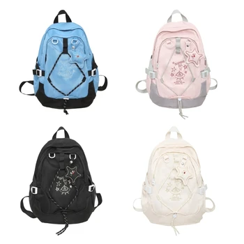 Универсальный нейлоновый рюкзак для девочек средней школы, повседневные нейлоновые школьные сумки