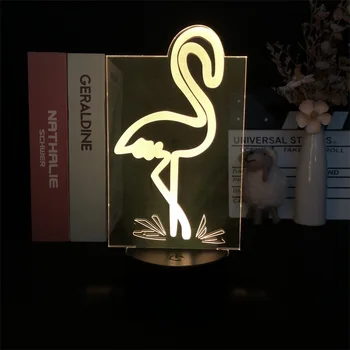 Фламинго Животное Сенсорный датчик 3D Ночник для декора Спальни Светильник Милый Цветной подарок на День Рождения Светодиодная лампа Манга Малыш Прекрасный подарок