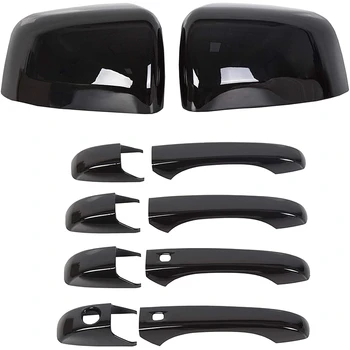 Черные накладки на зеркала + накладки на дверные ручки для Jeep Grand Cherokee Dodge Durango 2011-2020