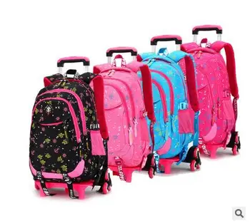 Школьный рюкзак на колесиках ZIRANYU, дорожная тележка для багажа, школьная сумка на колесиках, школьный рюкзак на колесиках для девочек