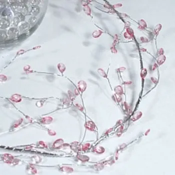 Элегантная Каплевидная акриловая гирлянда с драгоценными камнями 4,5 фута розово-белого цвета для украшения свадебного торта