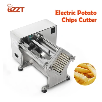 Электрический Резак для картофельных чипсов GZZT, Машина Для резки картофеля Фри, Овощерезка, Кухонное Оборудование, Измельчитель картофеля, 3 Размера Лезвий