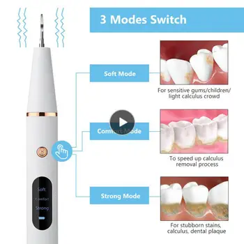 Электрический ультразвуковой Ирригатор-скалер со светодиодом для удаления зубного камня, пятен, зубного камня, Средство для отбеливания зубов
