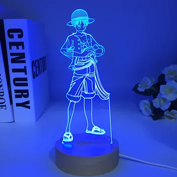 Японский Мультфильм Аниме Деревянная 3D лампа для декора комнаты, светильник на батарейках, Детская Манга AOT, светодиодный светильник, Прикроватный деревянный подарок на День Рождения